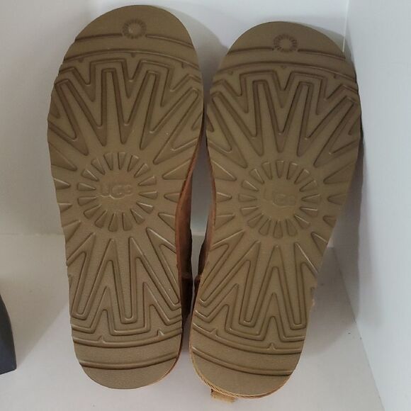 UGG Mens Classic Ultra Mini Boot Size US 7 Chestnut Suede/ Wool - Picture 11 of 12